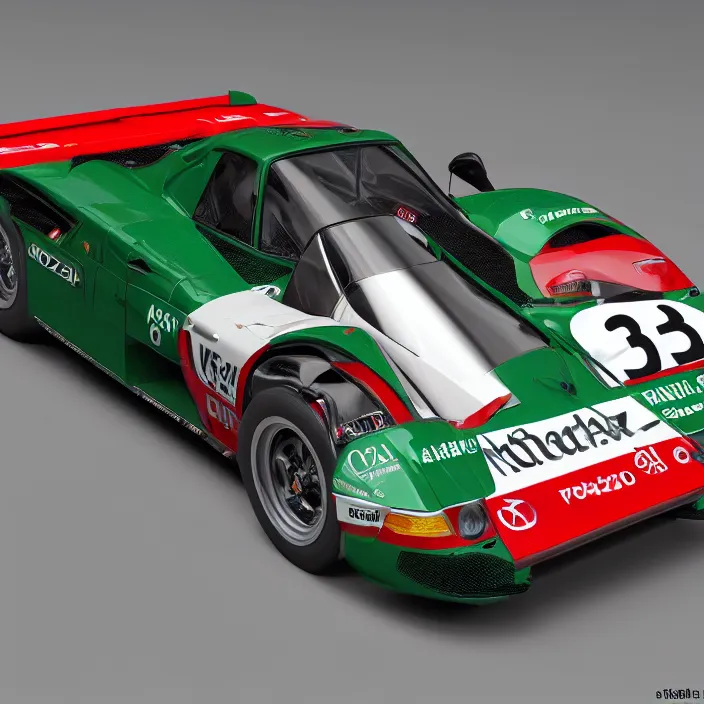 Prompt: photography, mazda 7 8 7 b, porsche 9 1 1 strabversion, realistic, 4 k, sharp, detailed