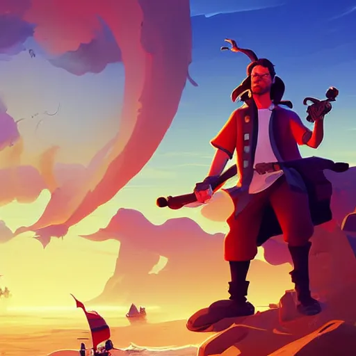 Image similar to painting treasure on sea of thieves game smooth median photoshop filter cutout vector, behance hd by jesper ejsing, by rhads, makoto shinkai and lois van baarle, ilya kuvshinov, rossdraws global illumination