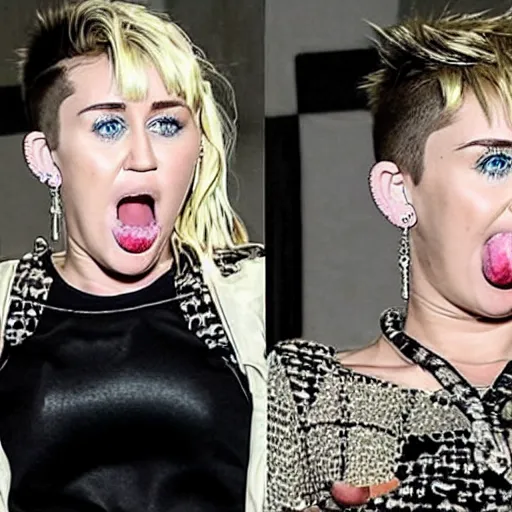 Prompt: Miley Cryus derpface