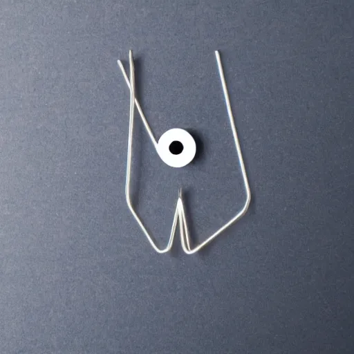 Image similar to paper clip with eyes, animated