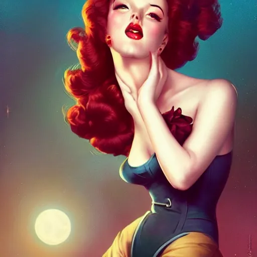 Prompt: a retro pinup by charlie bowater and anna dittmann and gil elvgren.