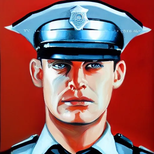 Image similar to t 1 0 0 0 police officer painting