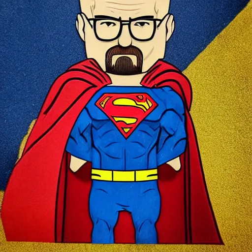 Image similar to highly detailed portrait of walter white as superman