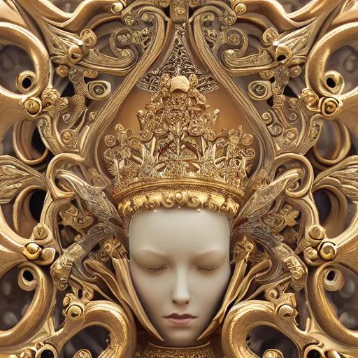 Image similar to queen of heaven, 4 k, ornate and intricate, stunning, fairy tale, octane render