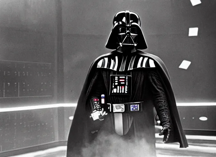 Image similar to film still of Darth Vader gambling in vegas in Star Wars The Empire Strikes Back,