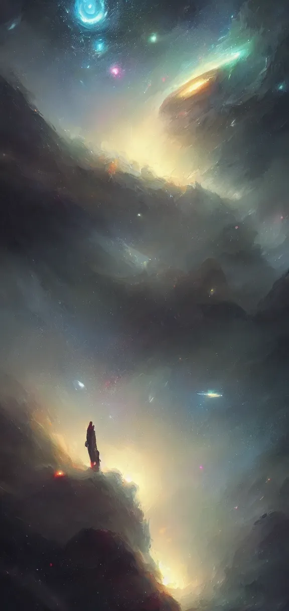 Image similar to A painting of a Galaxy trending on artstation in the style of Greg Rutkowski