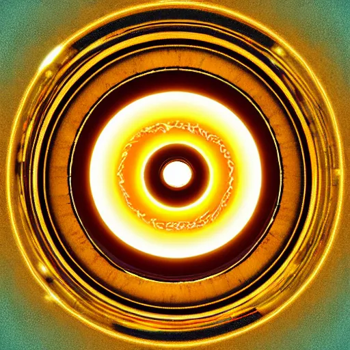 Prompt: glowing radiant ouroboros, portal to another universe, sci fi, award winning digital art