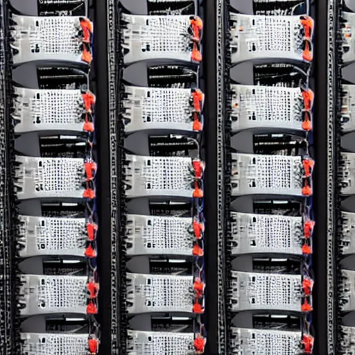 Prompt: A close up photo of a rack of servers on fire, 8k