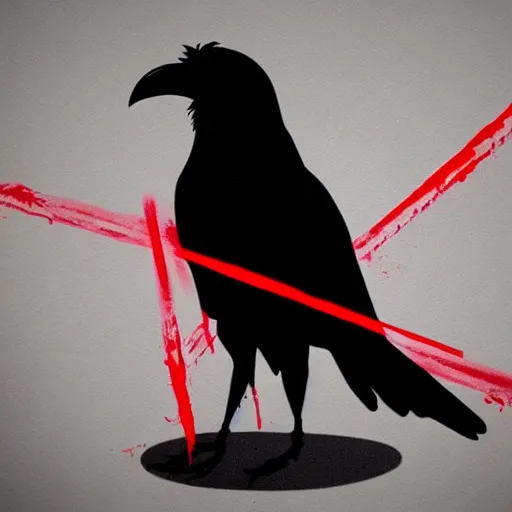 Image similar to illustration of a raven with red lines inspired by infamous second son bad karma, perfect