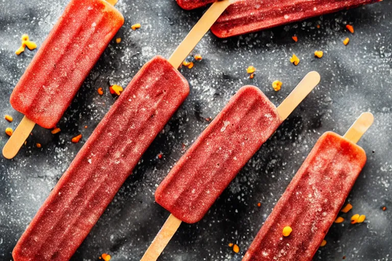 Prompt: dslr food photograph of ground beef popsicles, 8 5 mm f 1. 8