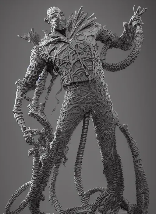 Image similar to high intricate 3 d sculpture of the sandman by neil gaiman, full shot, maria panfilova, andrea savchenko, mike kime, ludovic plouffe, qi sheng luo, oliver cook, julian calle, eddie mendoza, trending on artstation