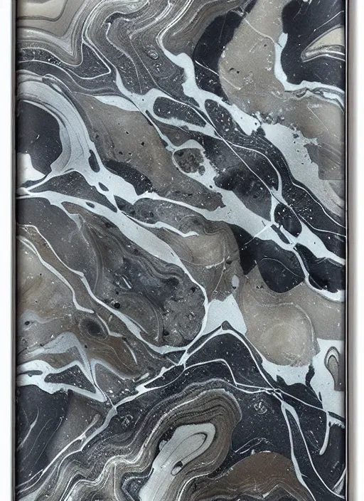 Prompt: tempered glass art gray abstract fluid marble with dinosaur bones