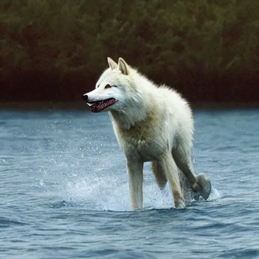 Image similar to half wolf half shark