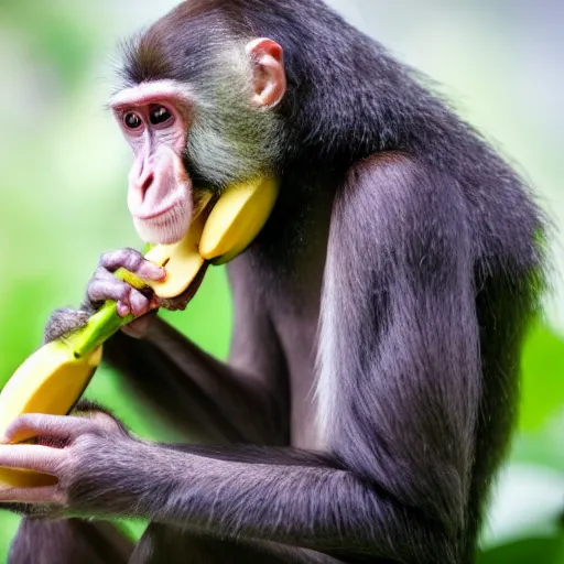 Prompt: banana eating monke, 4k
