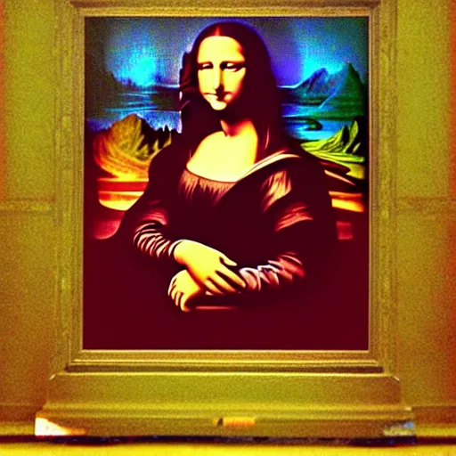 Image similar to fractal surrealistic psychedelic Mona Lisa