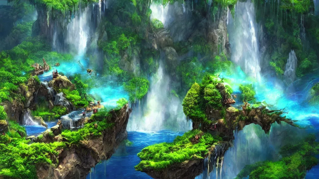 Prompt: fantasy micro world island with waterfall, suspended in the air, like in the Avatar movie, fantasy artwork, very beautiful scenery, hd, hdr, cinematic 4k wallpaper, 8k, ultra detailed, high resolution, artstation