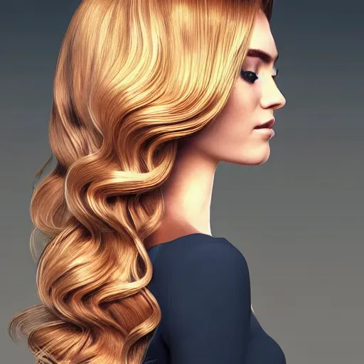 Prompt: beautiful long hairstyle, pinterest hair picture, back of the hair, photograph, 3d render, highly realistic, concept art, highly detailed-H 704