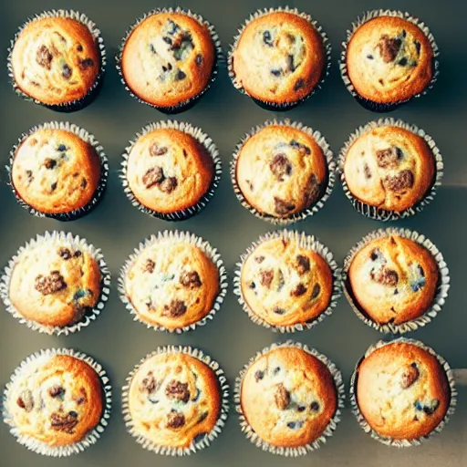 Image similar to army of gigantic muffins invading a city, 5 5 mm