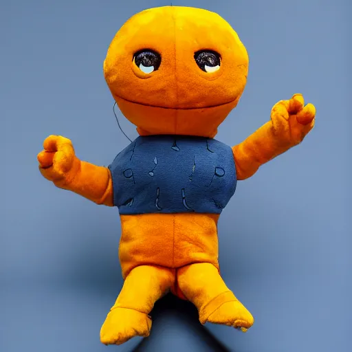 Image similar to a happy alien, plush doll, 8k