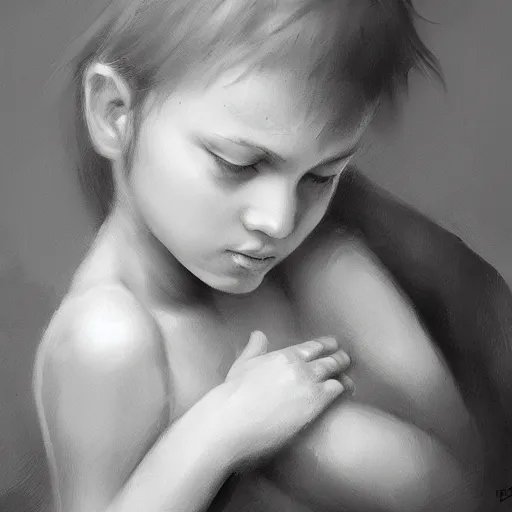 Prompt: human touch concept art oil painting, black and white, by jama jurabaev, minimally detailed, brush hard, artstation