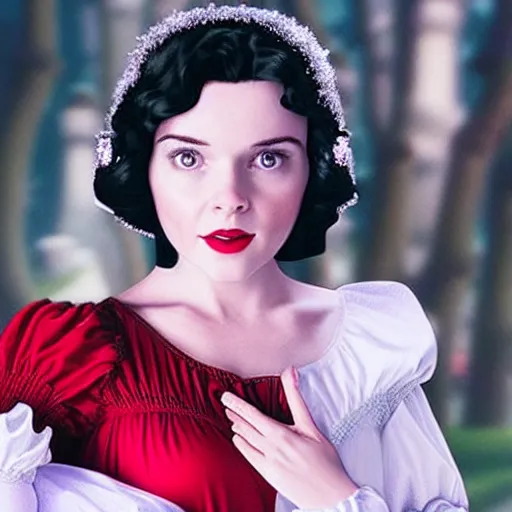 Image similar to live action disney snow white, 8k resolution, full HD, cinematic lighting, award winning, anatomically correct