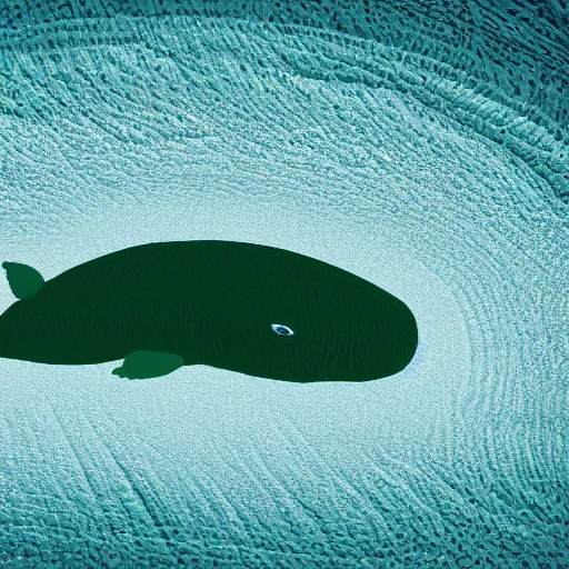 Image similar to photo of a microscopic green whale