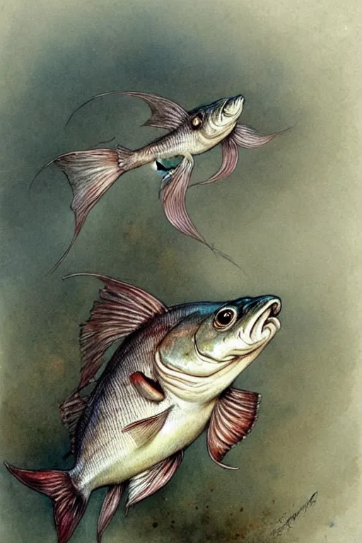 Image similar to ( ( ( ( ( anthropomorph fish. muted colors. ) ) ) ) ) by jean - baptiste monge!!!!!!!!!!!!!!!!!!!!!!!!!!!