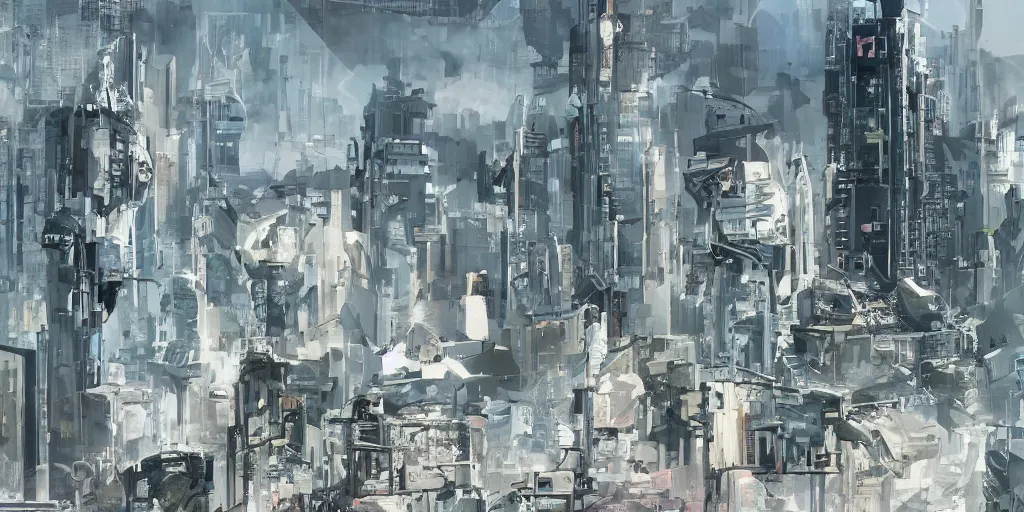 Image similar to a desolate future cyberpunk city