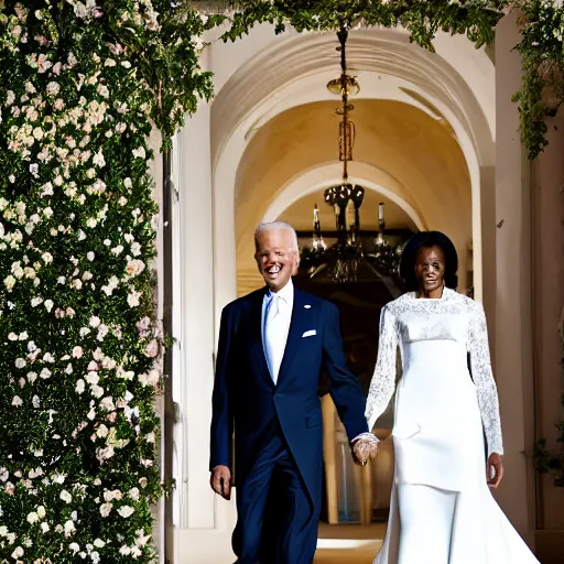 Image similar to joe biden and barack obamas wedding, award winning wedding photography