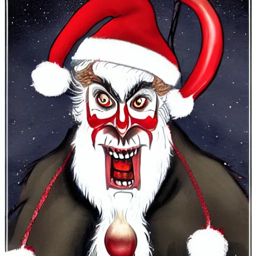 Image similar to santa krampus hybrid