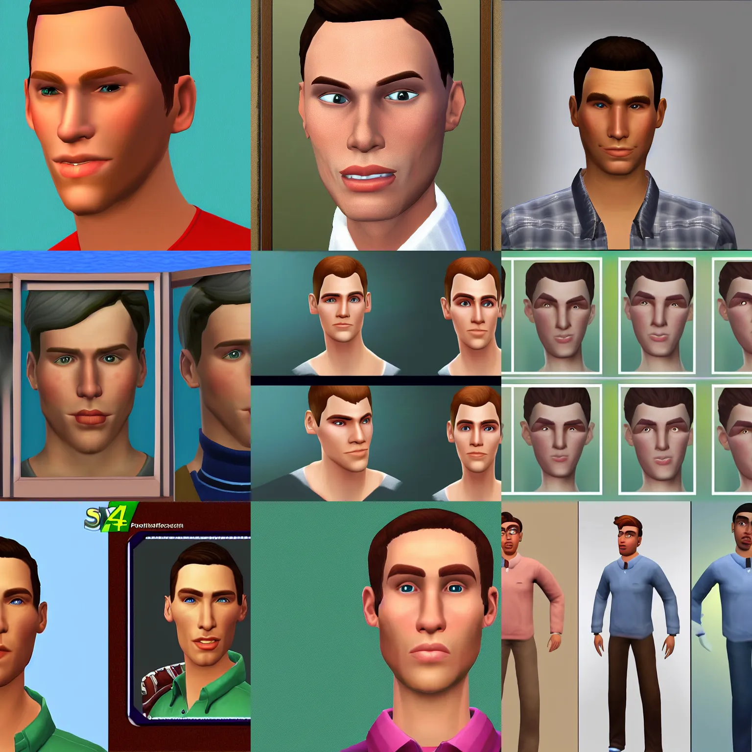 Prompt: portrait of jerma985 in the character creation screen of the sims 2, gaming, detailed, 4k