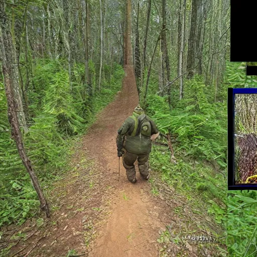 Prompt: shrek in trail cam