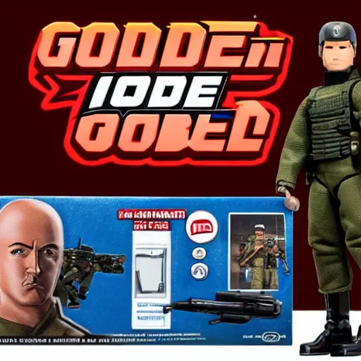 Image similar to gi joe action figure being audited by the irs