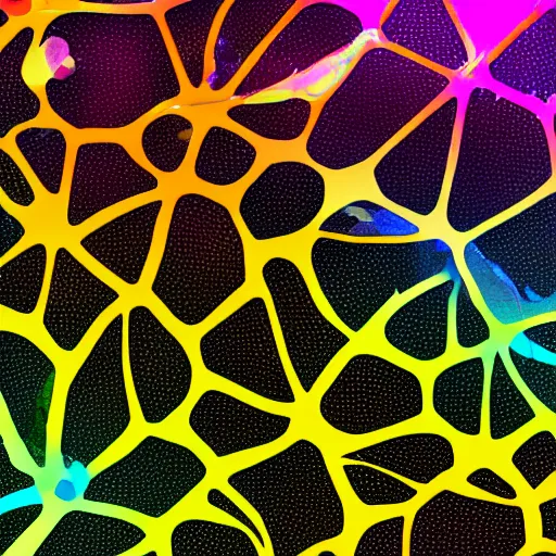 Prompt: vector flow field voronoi perlin noise watercolor brushstrokes yellow black pink concept art