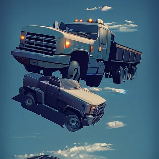 Image similar to and if a ten 1 0 truck kills the both of us, art by beeple