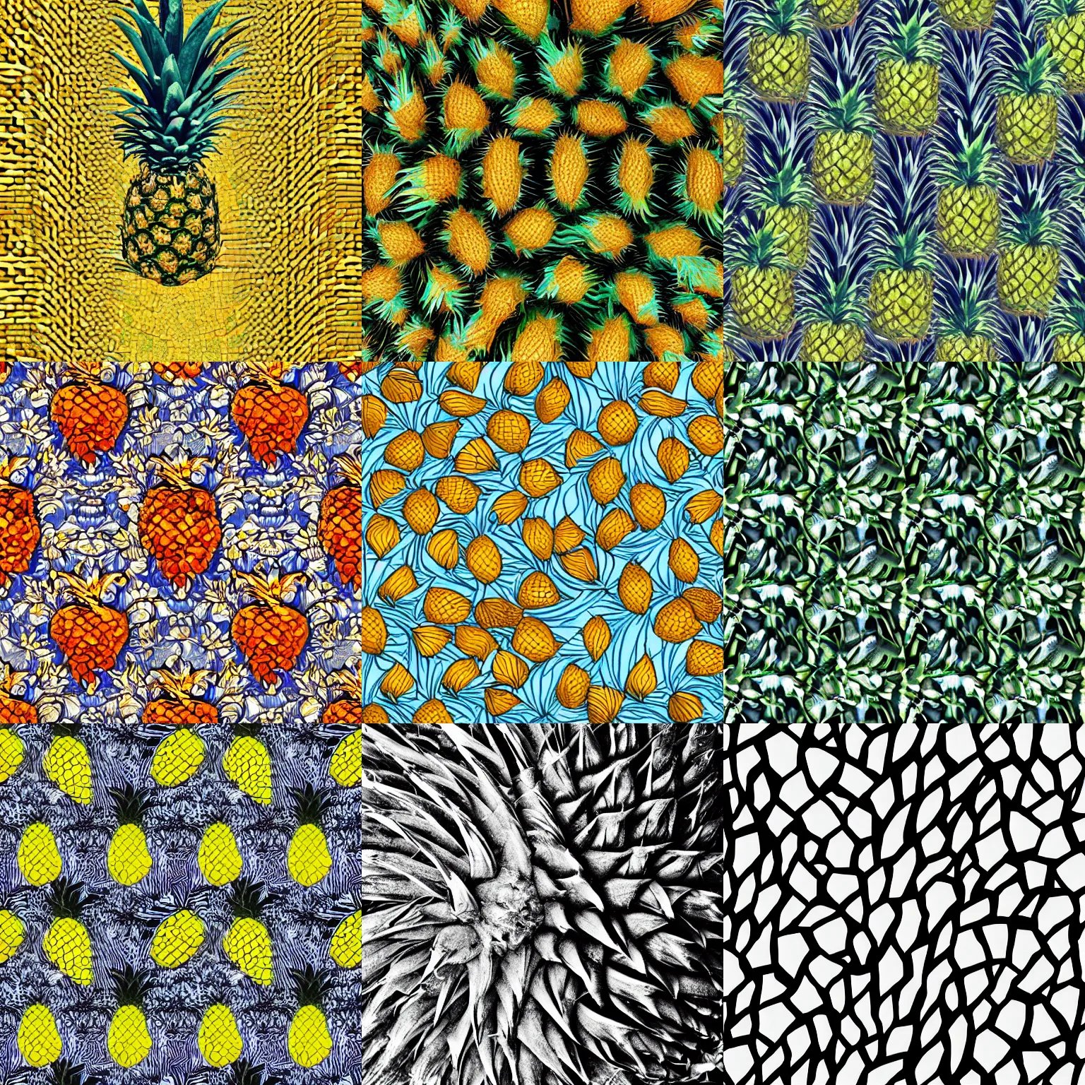 Image similar to pineapple, stereogram, digital artwork