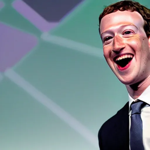 Image similar to mark zuckerberg laughs at the meme you send to your friends on messenger