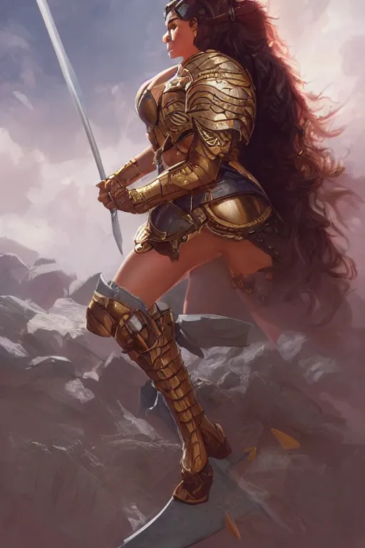 Image similar to amazon valkyrie athena, d & d, fantasy, portrait, highly detailed, headshot, digital painting, trending on artstation, concept art, sharp focus, illustration, art by artgerm and greg rutkowski and magali villeneuve