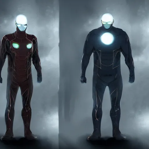 Prompt: half - man half - ghost superhero concept art for the marvel cinematic universe