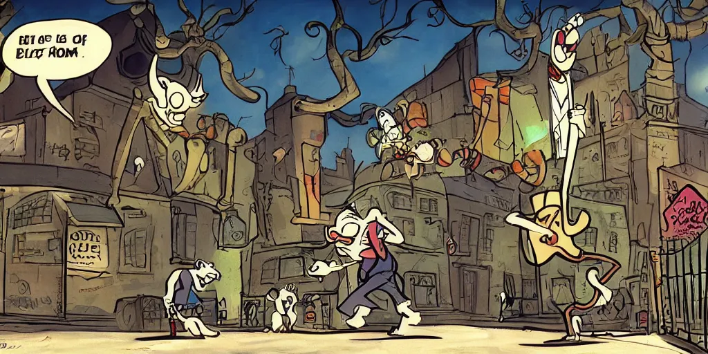 Image similar to cartoon concept art from sam and max