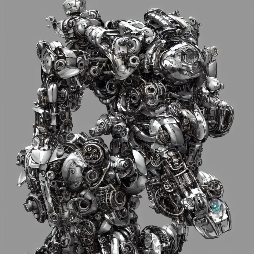 Prompt: hyper realistic mixed midea portrait of a beautiful mechanical steampunk mecha robot, stunning 3d render inspired art by kazuhiko nakamura and hajime sorayama, 8k octane beautifully detailed render, post-processing, extremely hyperdetailed, intricate futuristic mechanic parts, epic composition, maya, blender, grim yet sparkling atmosphere, cinematic lighting + masterpiece, trending on artstation,