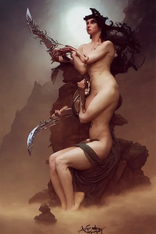 Image similar to Daniel day lewis, D&D, fantasy, intricate, seductive, cinematic lighting, highly detailed, beautiful, digital painting, artstation, masterpiece, concept art, smooth, sharp focus, illustration, art by Artgerm peter mohrbacher Greg Rutkowski and william-Adolphe Bouguereau