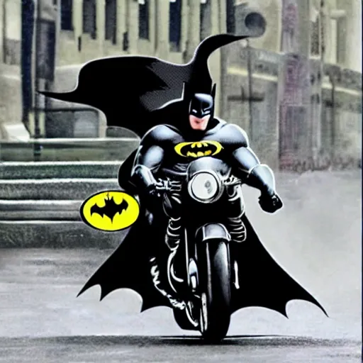 Image similar to batman falling off a bike