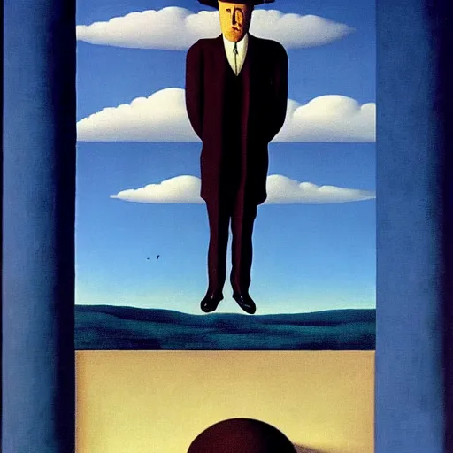 Image similar to The magician, By René Magritte