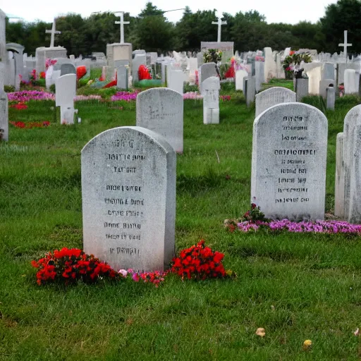 Prompt: photo of a cemetery for clowns