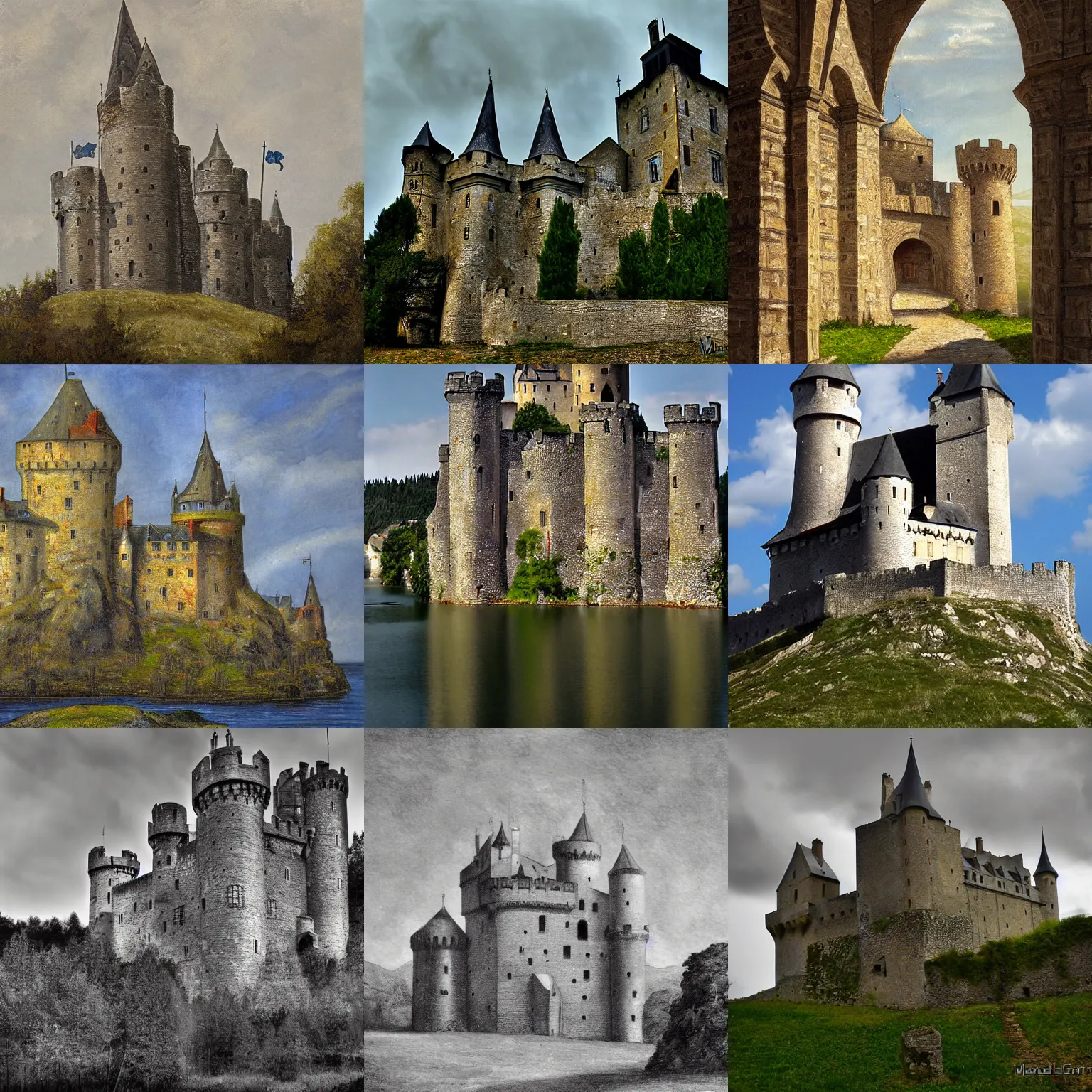 Prompt: medieval castle, by marcel caron