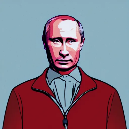 Image similar to portrait of putin drinking a coke digital concept art