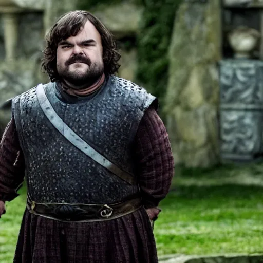 Prompt: jack black in game of thrones