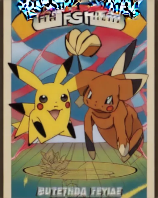 Image similar to a pokemon fight in the style of the spanish bullfighting posters