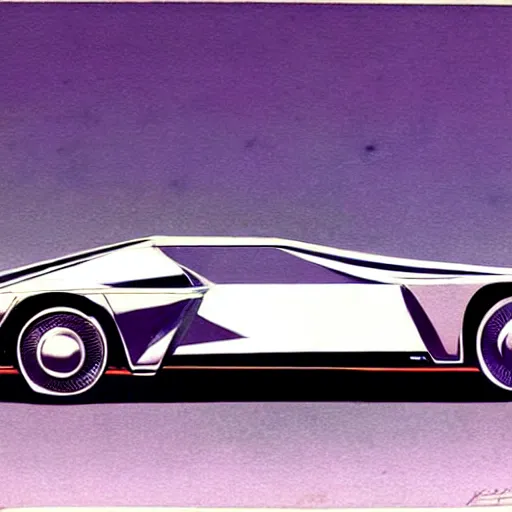 Image similar to concept art for a car with saw blades on the sides, illustrated by syd mead, high quality